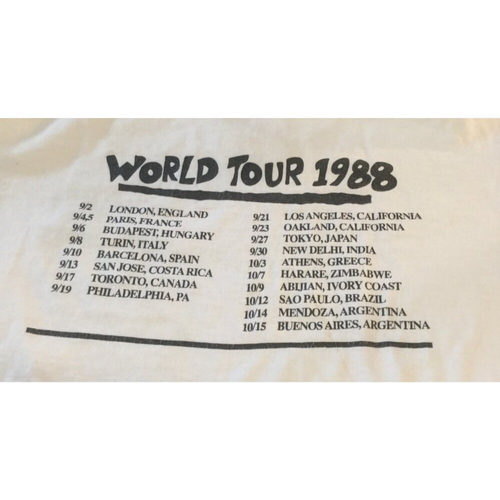 1988 Human Rights World Tour Crew Shirt Air Cargo Staff XL - Picture 5 of 6